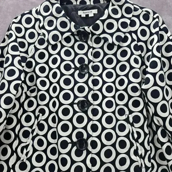 Appraisal Black Circle Cropped Blazer Coat Jacket Medium - Picture 3 of 6